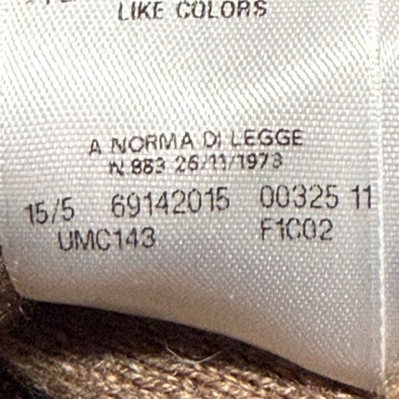 Malo 100 Cashmere Argyle Turtleneck Sweater Men Italian Size 56 Taupe - Picture 10 of 10